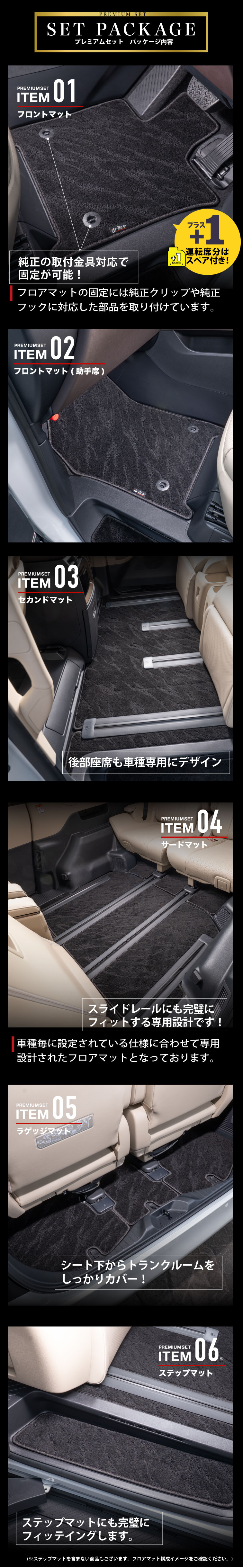 フロアマットプレミアムセットランドクルーザー250セット内容