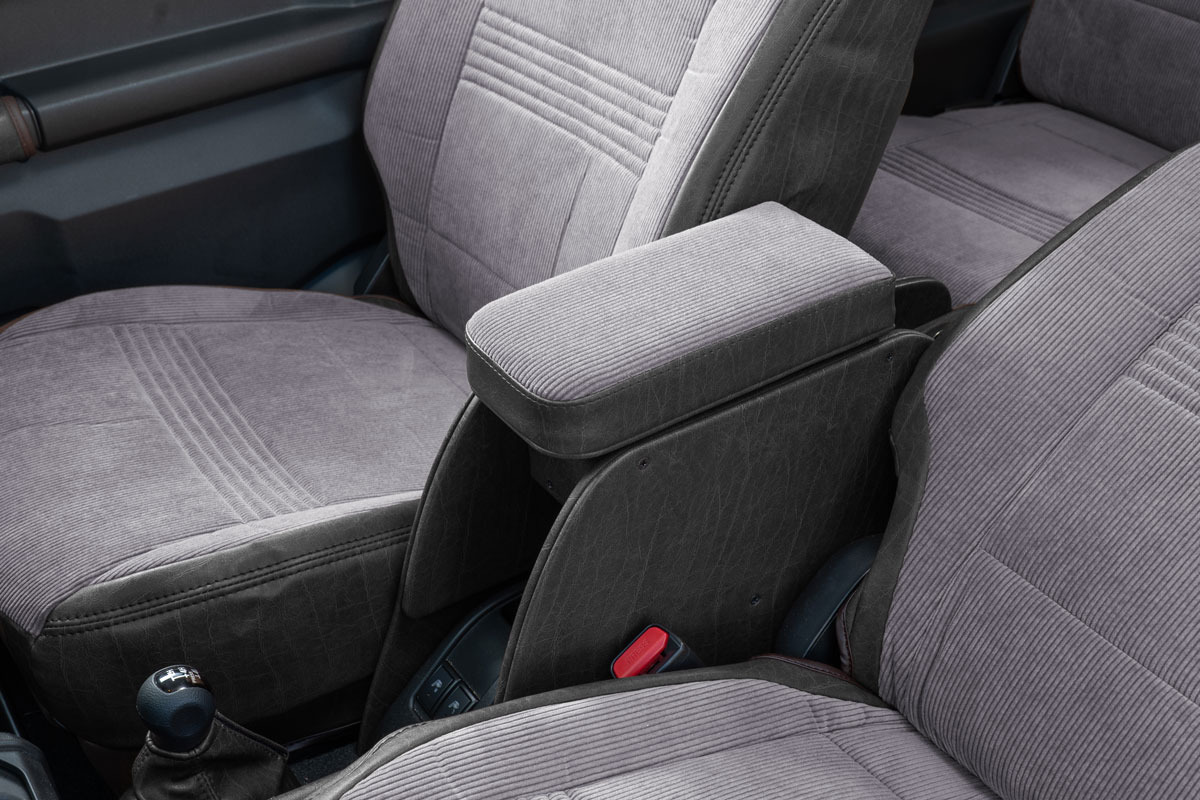 【ジムニーJB64/JB74/ノマド専用】センターコンソール Ver.2 アンティークコーデュロイ＜ドリンクホルダー付き＞ コーデュロイグレー×ヴィンテージブラック