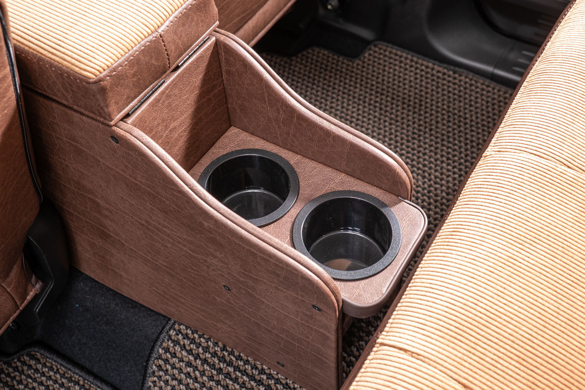 【ジムニーノマド専用】センターコンソール Ver.3 アンティークコーデュロイ＜ドリンクホルダー付き＞ コーデュロイキャメル×ヴィンテージブラウン