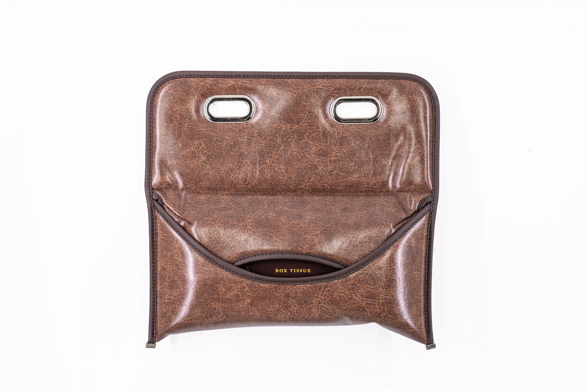 Headrest Tissue Case Classic GLOSSY Brown