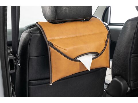 ヘッドレスト・ティッシュケース  クラシック　キャメル