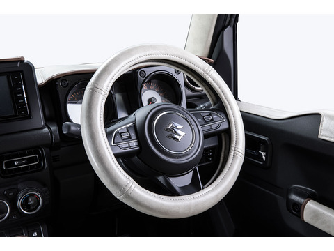 ハンドルカバー　 アンティーク　ホワイトスモーク  スズキジムニー装着