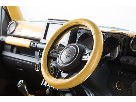 ハンドルカバー　 アンティーク　クリムイエロー  スズキジムニー装着