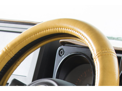 ハンドルカバー　 アンティーク　クリムイエロー  スズキジムニー装着