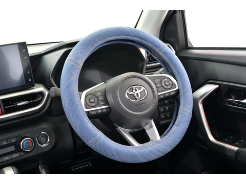 ハンドルカバー　アンティーク　デニムデザイン トヨタライズ装着