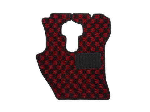 フロアマット WAVE CHECK　レッド