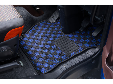 フロアマット WAVE CHECK　ブルー