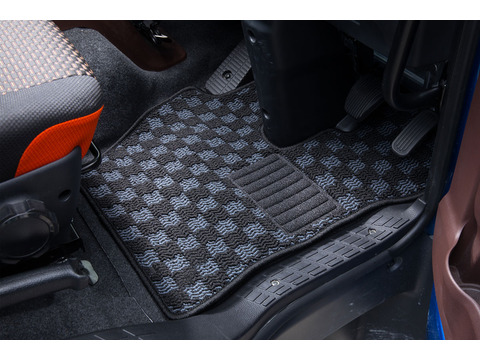 フロアマット WAVE CHECK　ブルー