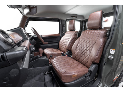 シートカバー  アンティークデザインD　ヴィンテージブラウン　ジムニー装着