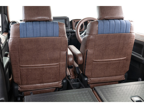 シートカバー  アンティークデニム　ヴィンテージブラウン