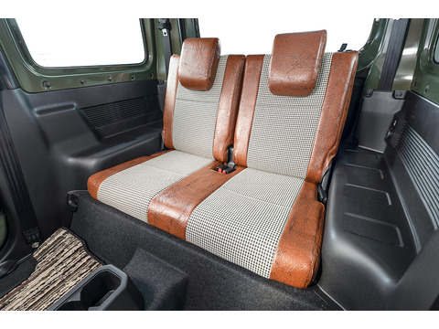 ジムニーJB64 シートカバー  アンティーク千鳥　後部座席　ブラウン