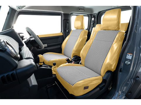 シートカバー  アンティーク千鳥　クリームイエロー