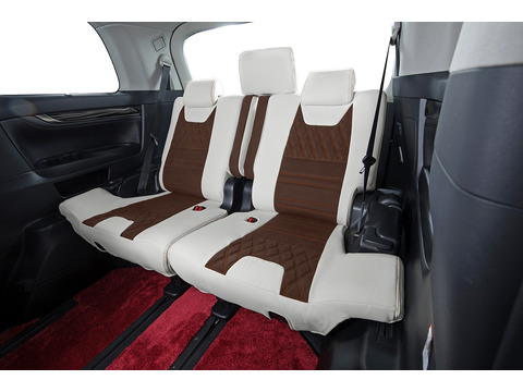 シートカバー　DEAR DIA EDITION　ラムースブラウンxアイボリーxオレンジステッチ