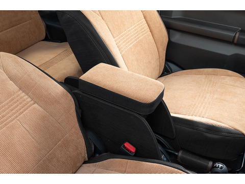 【ジムニーJB64/JB74/ノマド専用】センターコンソール Ver.2 アンティークカントリー＜ドリンクホルダー付き＞ コーデュロイキャメル×クラシックブラック