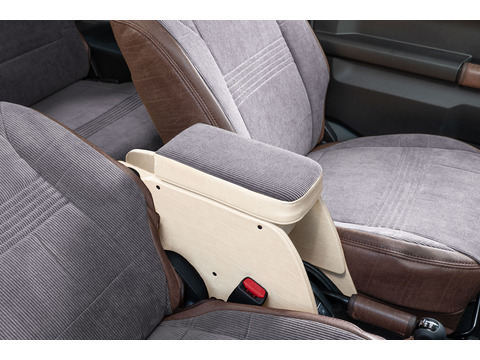 【ジムニーJB64/JB74/ノマド専用】センターコンソール Ver.2 アンティークカントリー＜ドリンクホルダー付き＞ コーデュロイグレー×クラシックアイボリー　装着イメージ