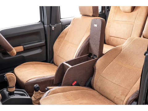 【ジムニーノマド専用】センターコンソール Ver.3 アンティークコーデュロイ＜ドリンクホルダー付き＞ コーデュロイキャメル×ヴィンテージブラウン