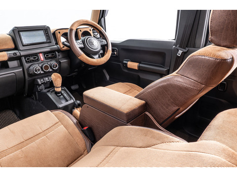 【ジムニーノマド専用】センターコンソール Ver.3 アンティークコーデュロイ＜ドリンクホルダー付き＞ コーデュロイキャメル×ヴィンテージブラウン