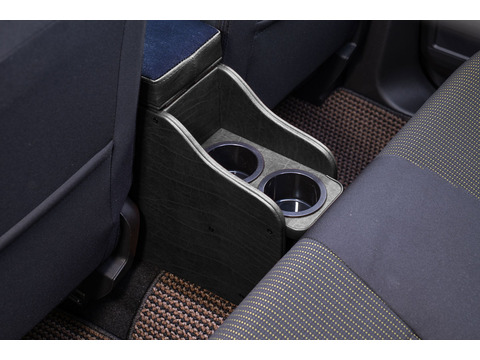 【ジムニーノマド専用】センターコンソール Ver.3 アンティークデニム＜ドリンクホルダー付き＞ デニムインディゴブルー×ヴィンテージブラック 装着イメージ