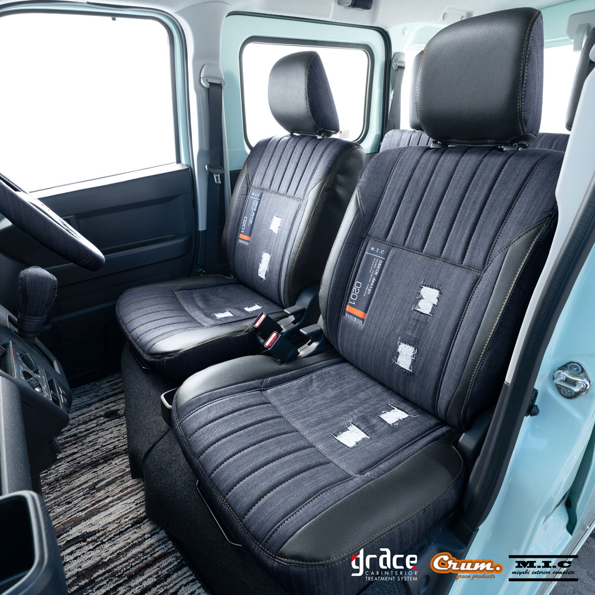 色:ブラック_スタイル:ブロス】クラッツィオ シートカバー ハイゼット  