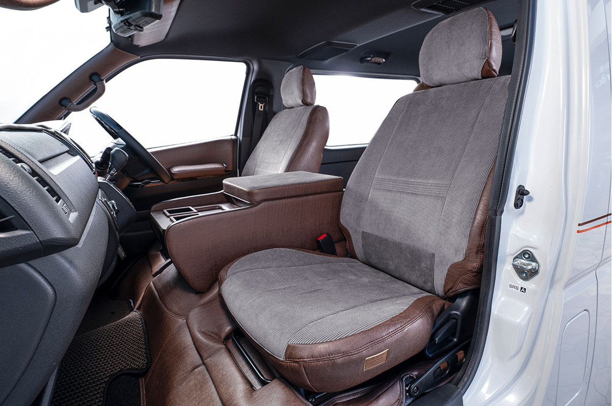 シートカバー  アンティークコーデュロイ　コーデュロイグレーxヴィンテージブラウン