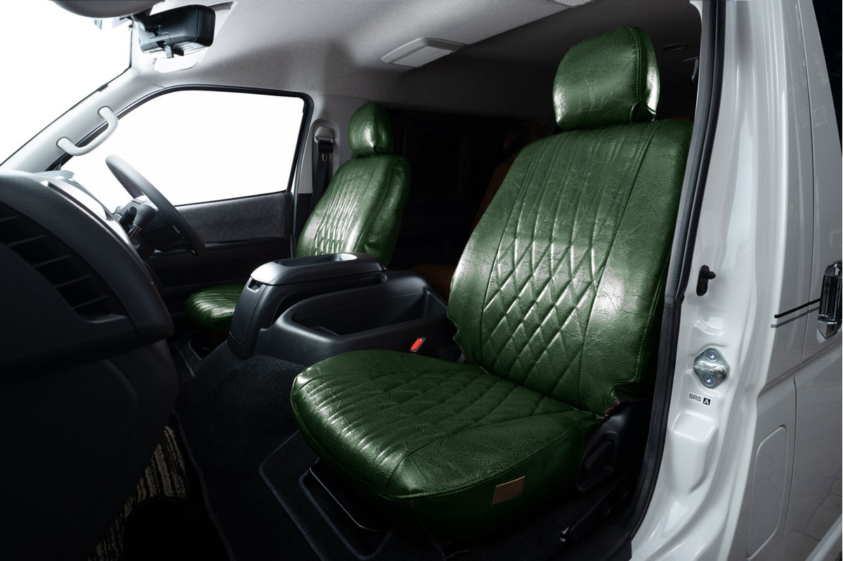 200ハイエース バン シートカバーアンティークデザインD | 車のシート 
