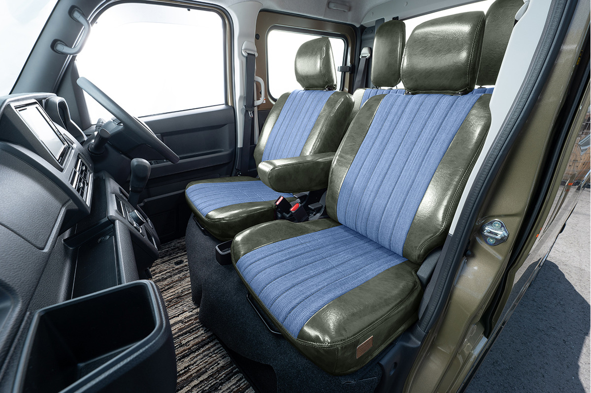 S700ハイゼットカーゴ　シートカバー  アンティークデニムグレー