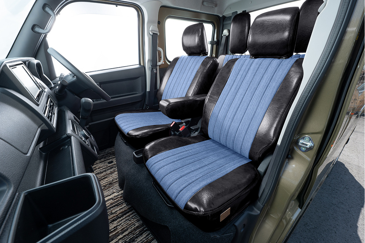 S700ハイゼットカーゴ　シートカバー  アンティークデニムブラック