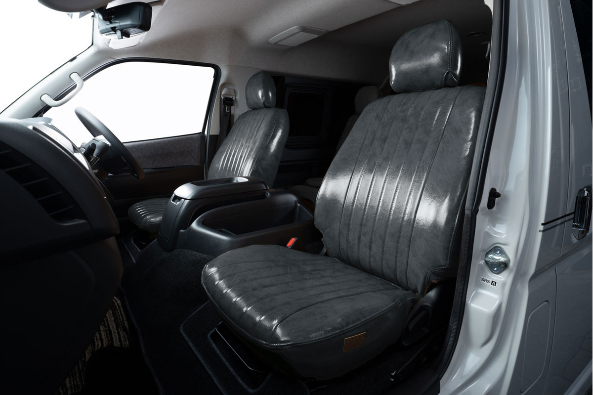 200ハイエース シートカバー  アンティークデザインS　グレー