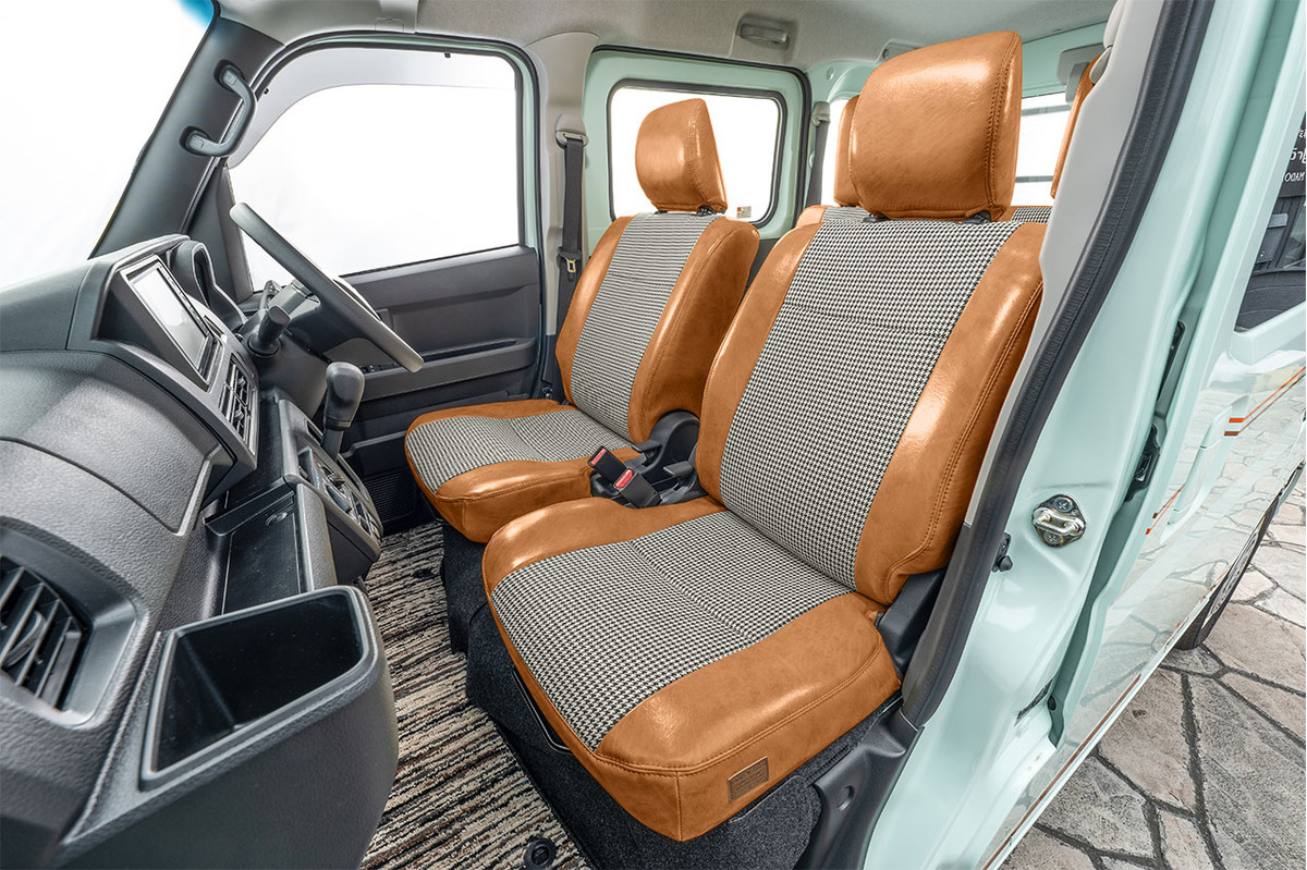 シートカバー  アンティーク千鳥　キャメル