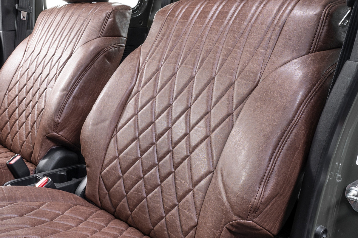 シートカバー  アンティークデザインD　ヴィンテージブラウン　ジムニー装着