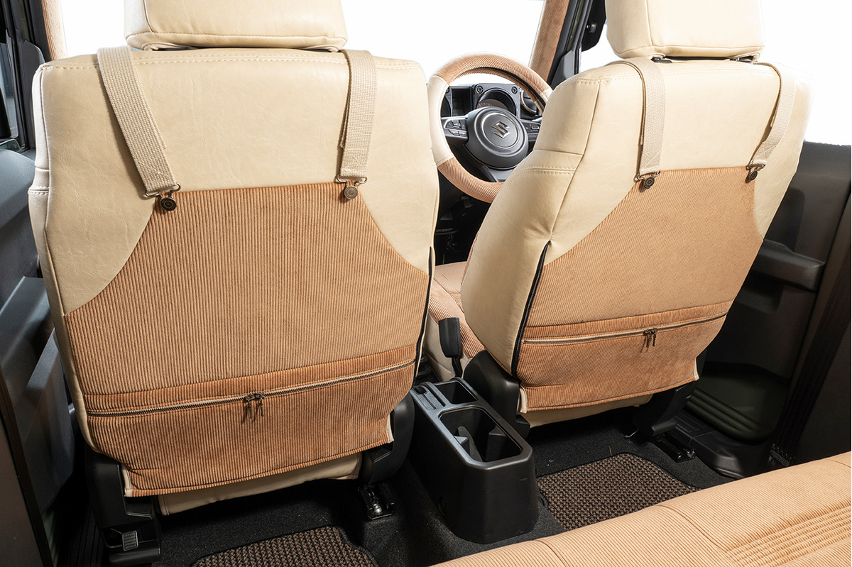 ジムニーJB64 シートカバー カントリー　アイボリーxキャメルxベージュ