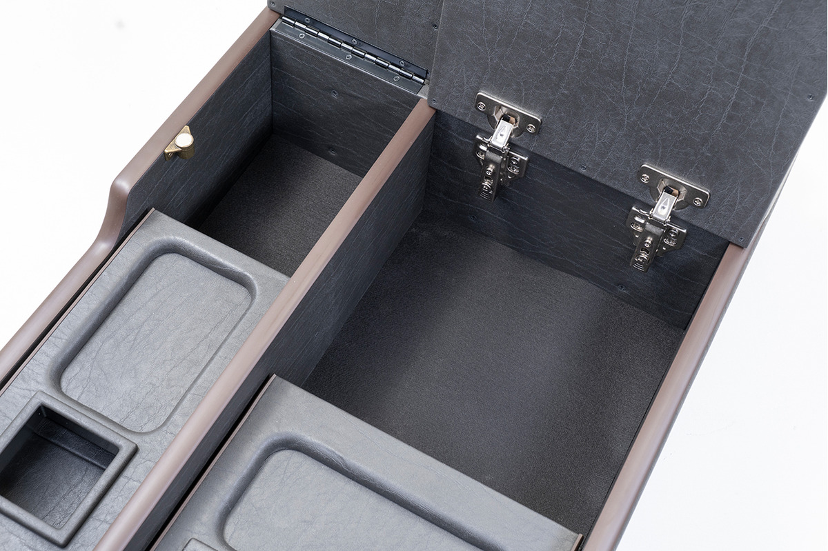 200系ハイエース ワゴンGL グランドキャビン用　センターコンソール アンティークコーデュロイ ヴィンテージブラックxグレー