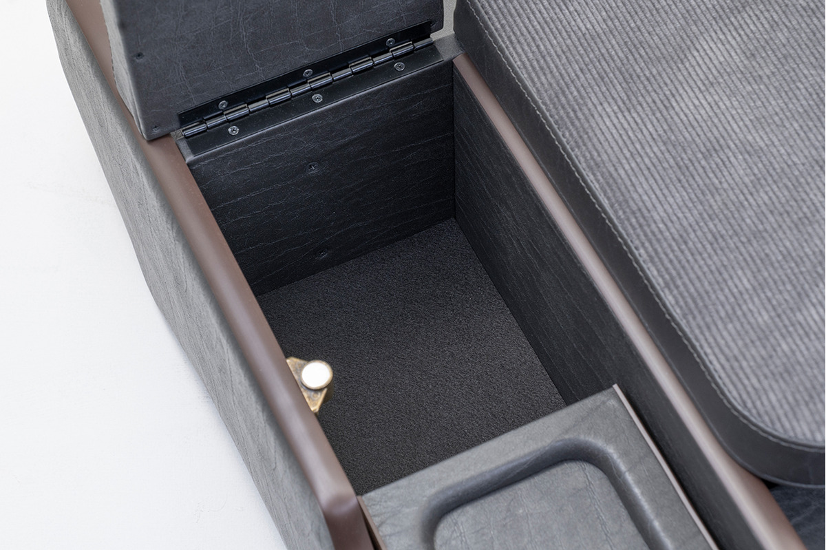 200系ハイエース ワゴンGL グランドキャビン用　センターコンソール アンティークコーデュロイ ヴィンテージブラックxグレー