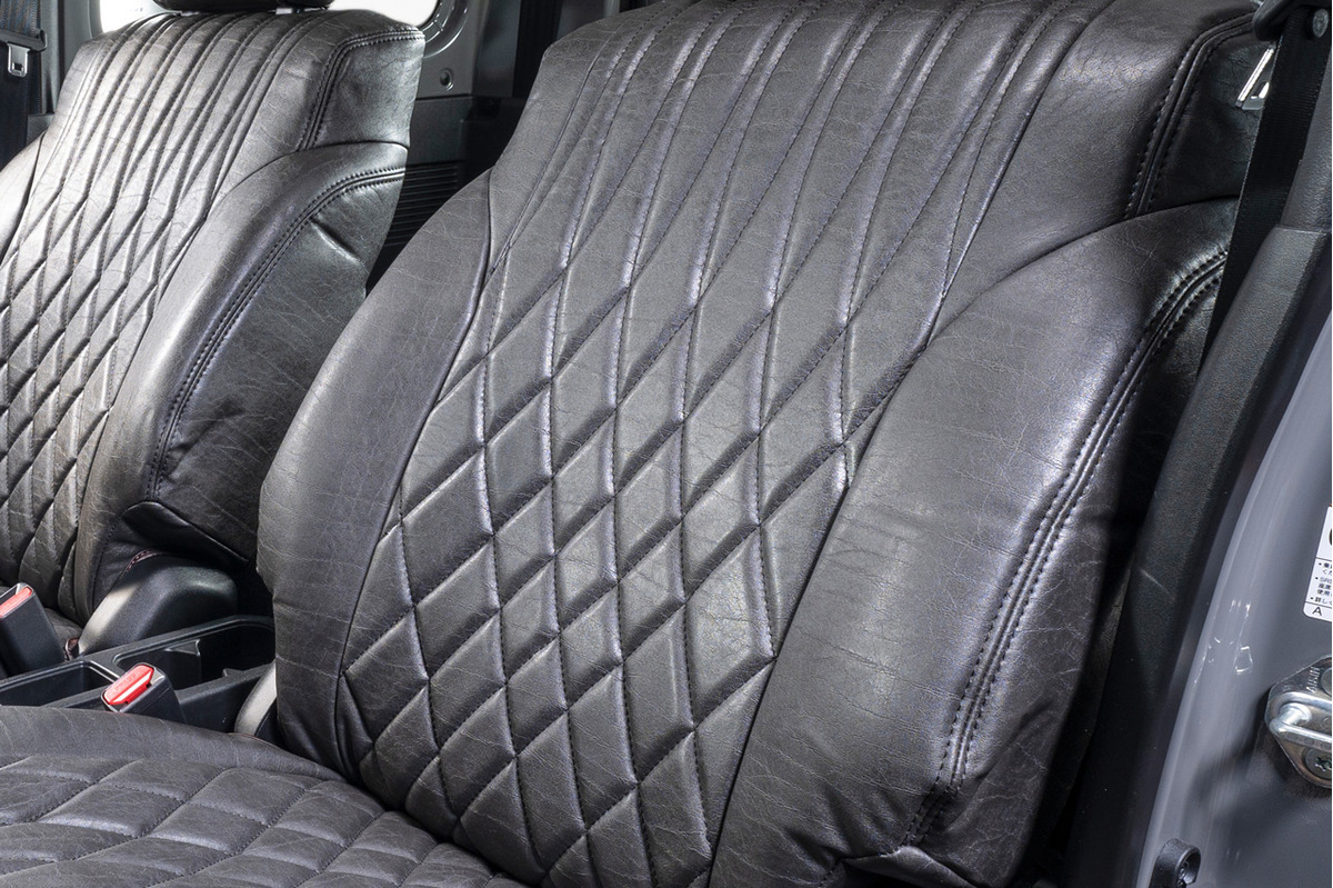 シートカバー  アンティークデザインD　ヴィンテージブラック　ジムニー装着