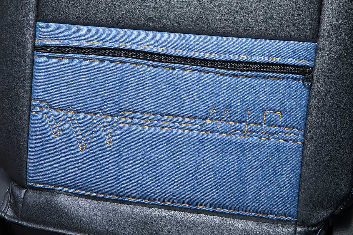 ジムニーJB64 シートカバー M.I.C DENIM　シート背面ポケット