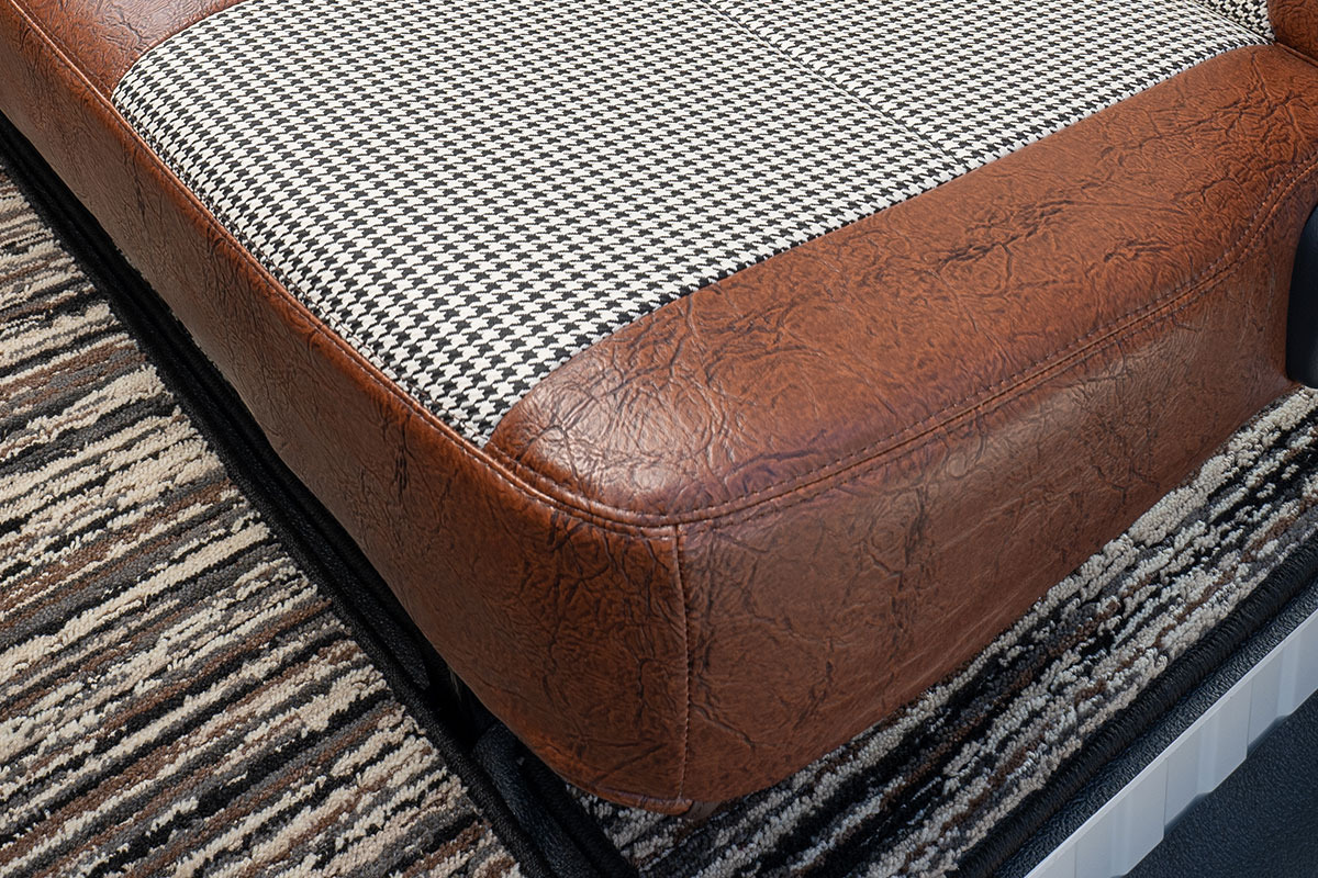 タウンエース シートカバー アンティーク千鳥ブラウン後部座席生地質感