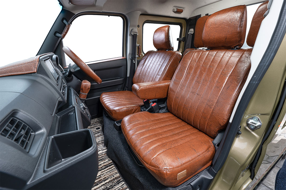 S700ハイゼットカーゴ　 シートカバー  アンティークデザインSブラウン前席