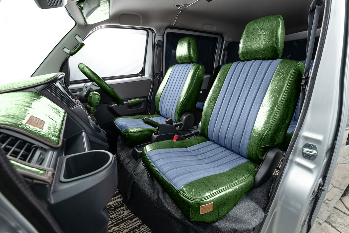 ライトエース　シートカバー  アンティークデニム　モスグリーン