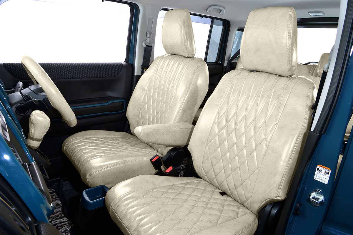 S700アトレー　シートカバー  アンティークデザインD ホワイトスモーク