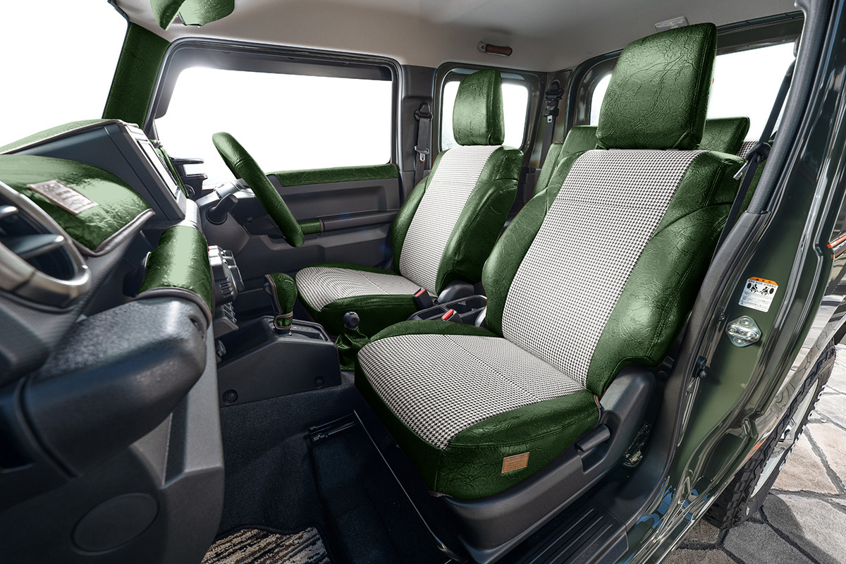 シートカバー  アンティーク千鳥　モスグリーン