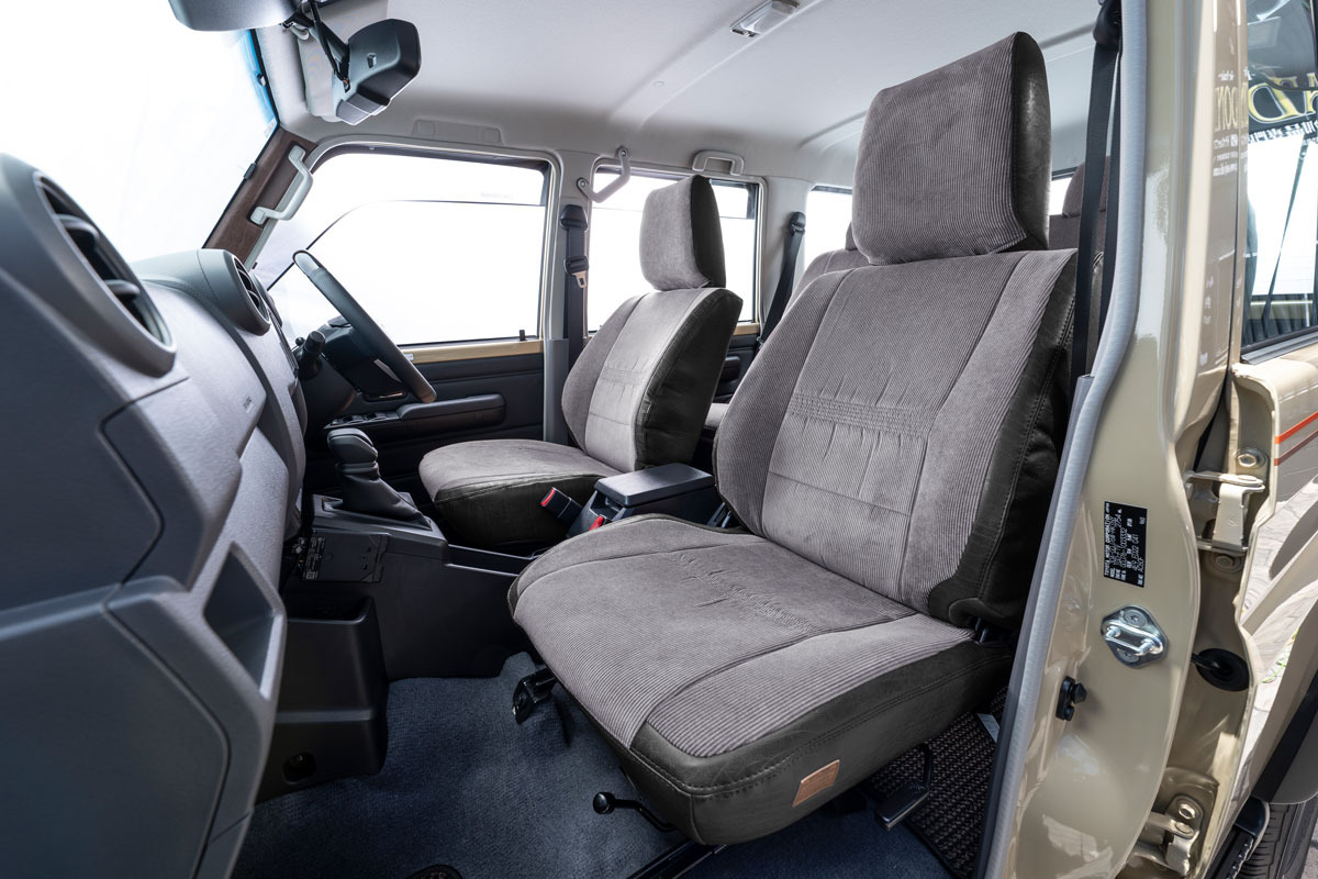 シートカバー  アンティークコーデュロイ　コーデュロイグレーxヴィンテージブラック