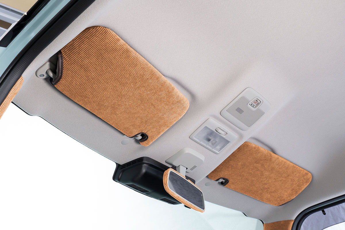 新型ジムニー◇サンバイザーカバー◇キャメル◇ステッチ白◇刻印  