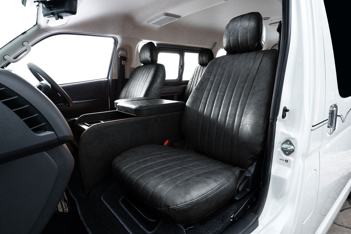 200系ハイエース標準 S-GLワイド用センターコンソール クラシックブラック