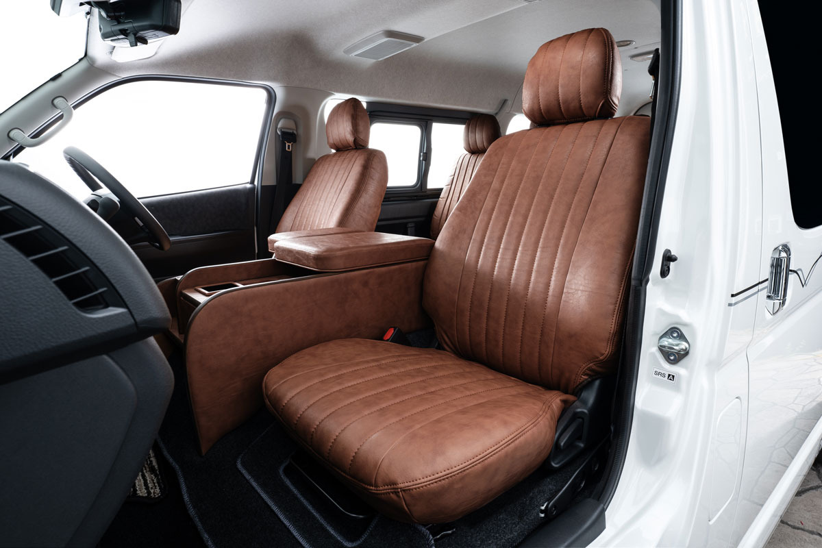 200系ハイエース標準 S-GLワイド用センターコンソール クラシックブラウン