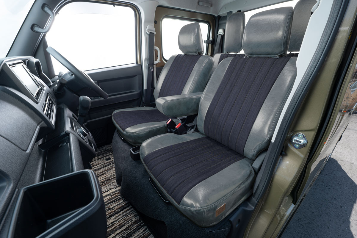 S700ハイゼットカーゴ シートカバー  アンティークデニム インディゴグレー