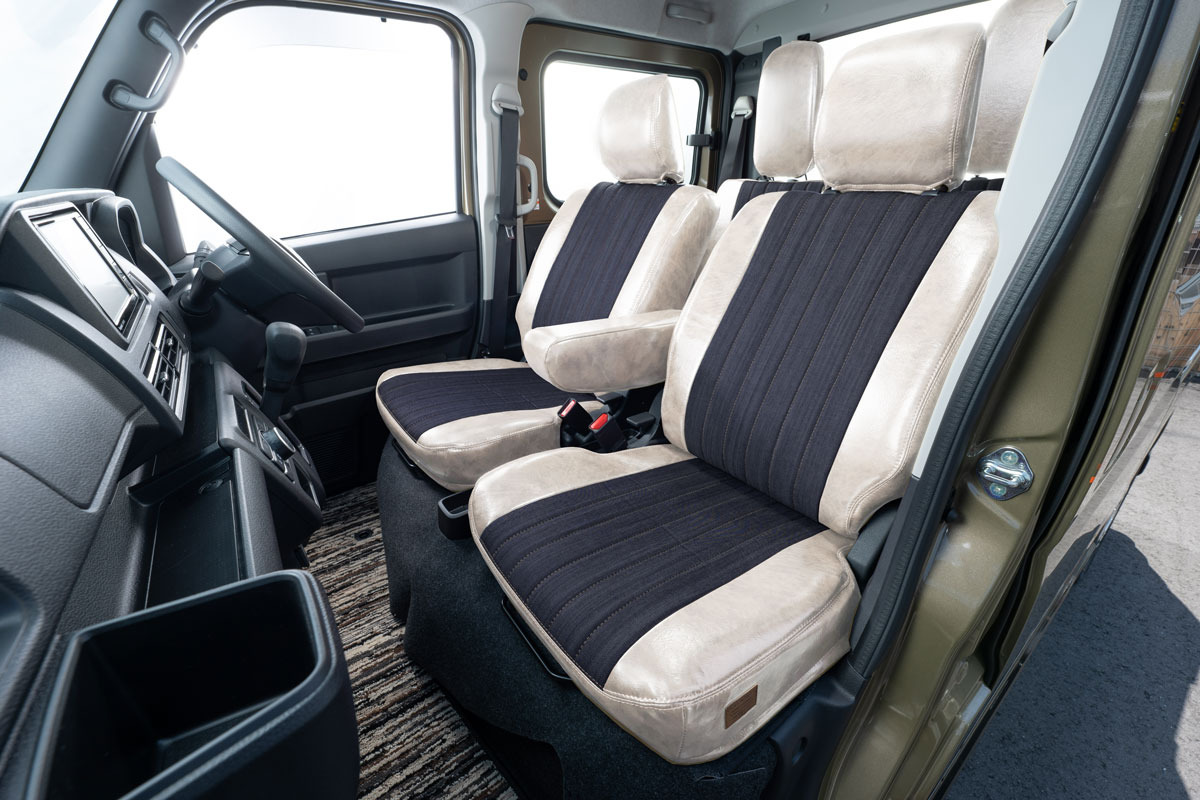 S700アトレー シートカバー  アンティークデニム インディゴスモークホワイト