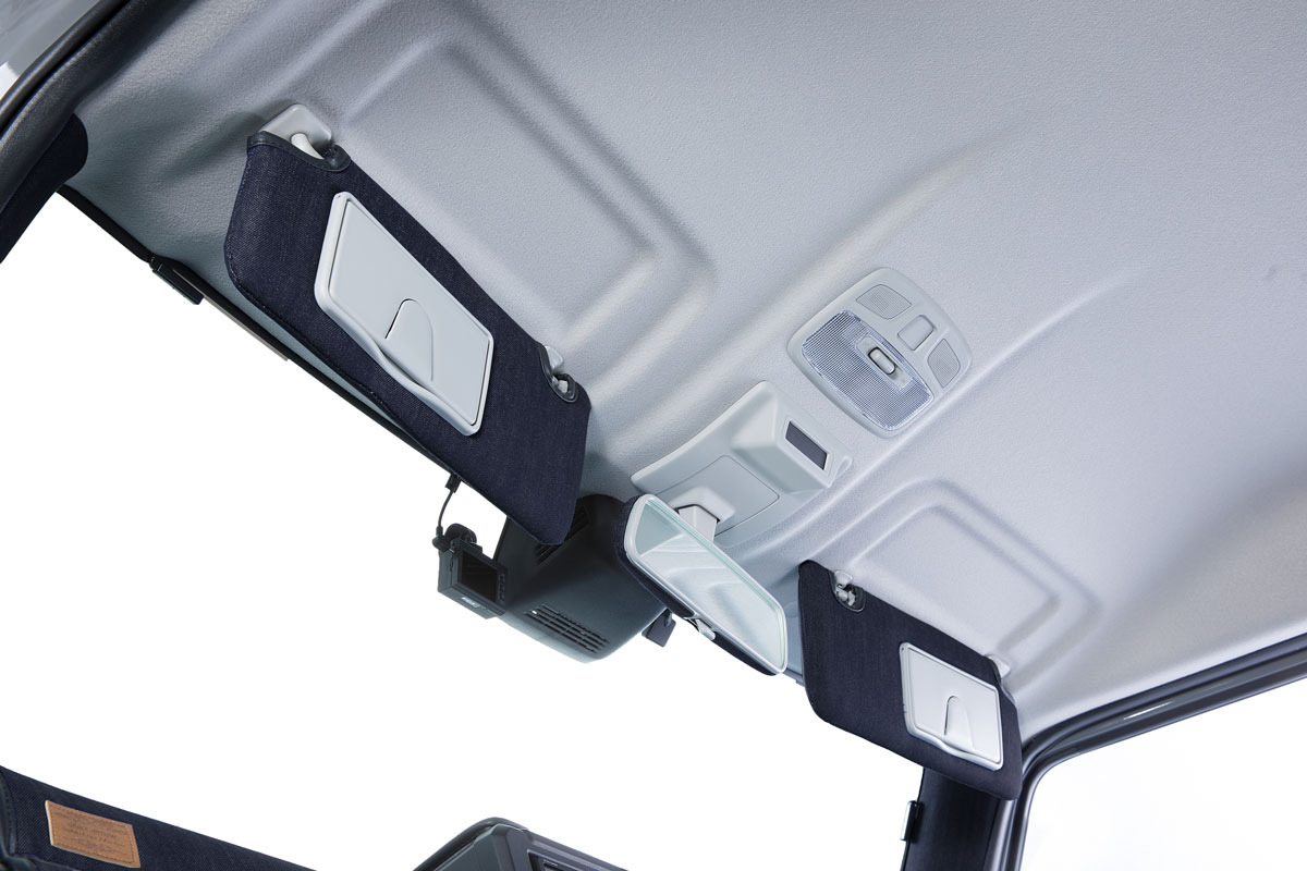 【ジムニーJB64/JB74専用】 サンバイザーカバー アンティーク 　デニムデザイン インディゴ