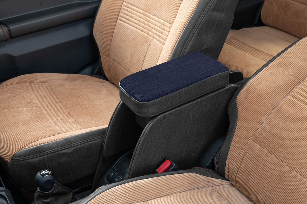 【ジムニーJB64/JB74/ノマド専用】センターコンソール Ver.2 アンティークデニムインディゴ＜ドリンクホルダー付き＞ ブラック