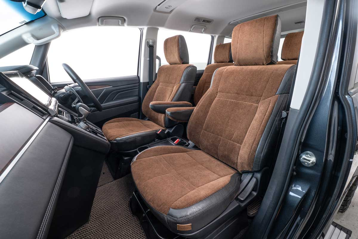 シートカバー  アンティークコーデュロイ　コーデュロイブラウンxヴィンテージブラック