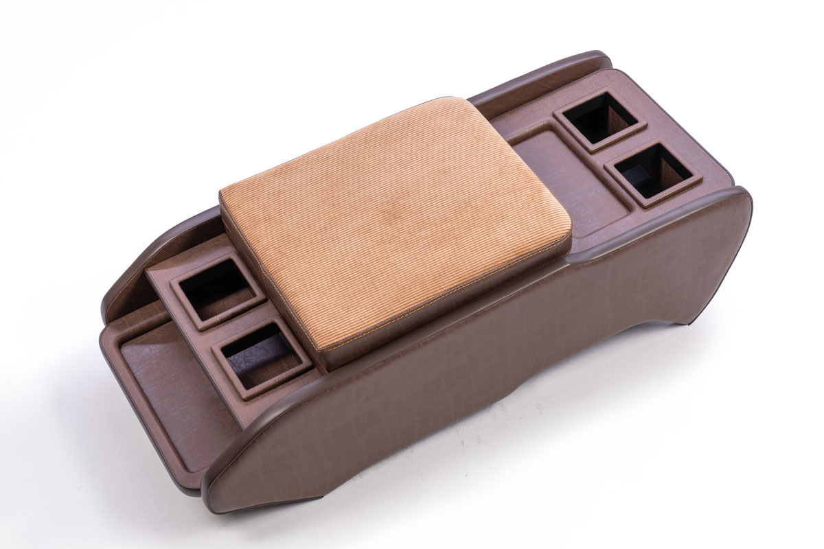 200系ハイエースS-GL用センターコンソール　肘置きにも快適なウレタン内包